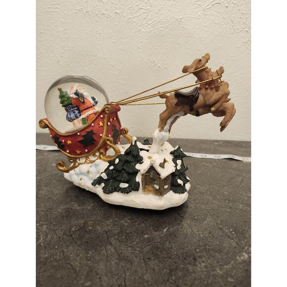 Vintage‎ International Bazaar Santa's Sleigh WaterGlobe Musical Animated Deer - Picture 6 of 9